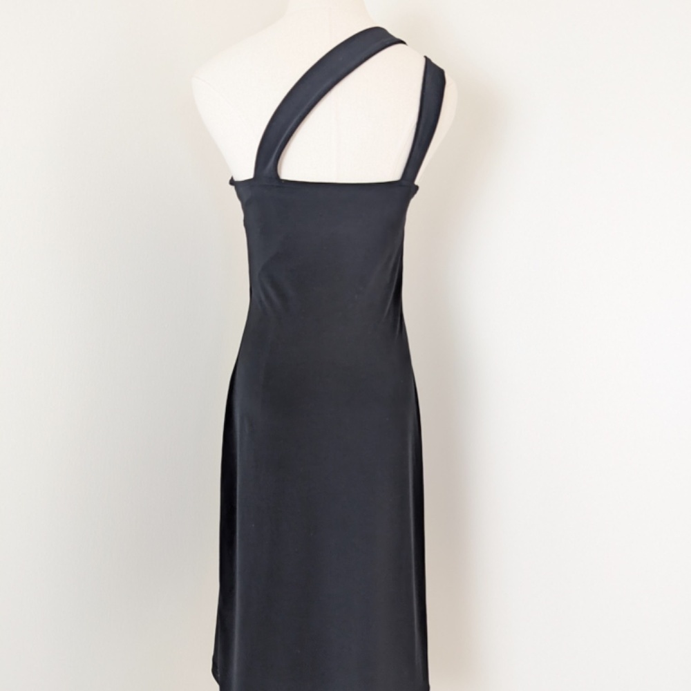 *Free with Purchase* 90's Jacob Mini Dress Asymmetrical Fitted Tight One Strap - Picture 4 of 11
